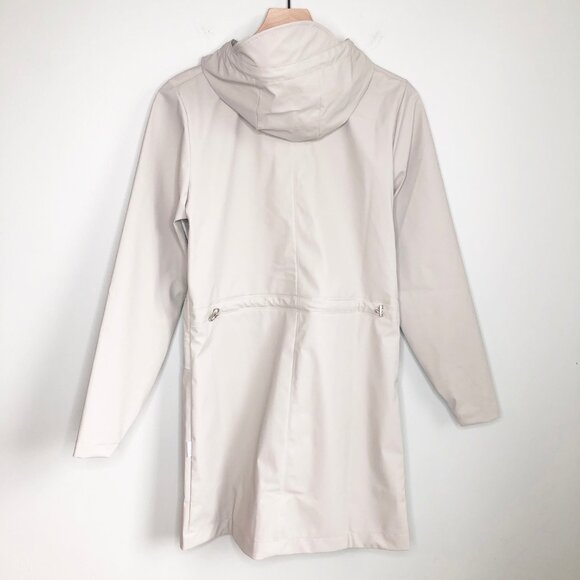New Rains Waterproof W Coat Rain Jacket Hooded Long Light Hiking Casual Zip Up - Picture 13 of 15